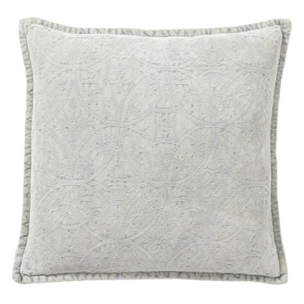 2 light blue chenille jacquard pillow covers